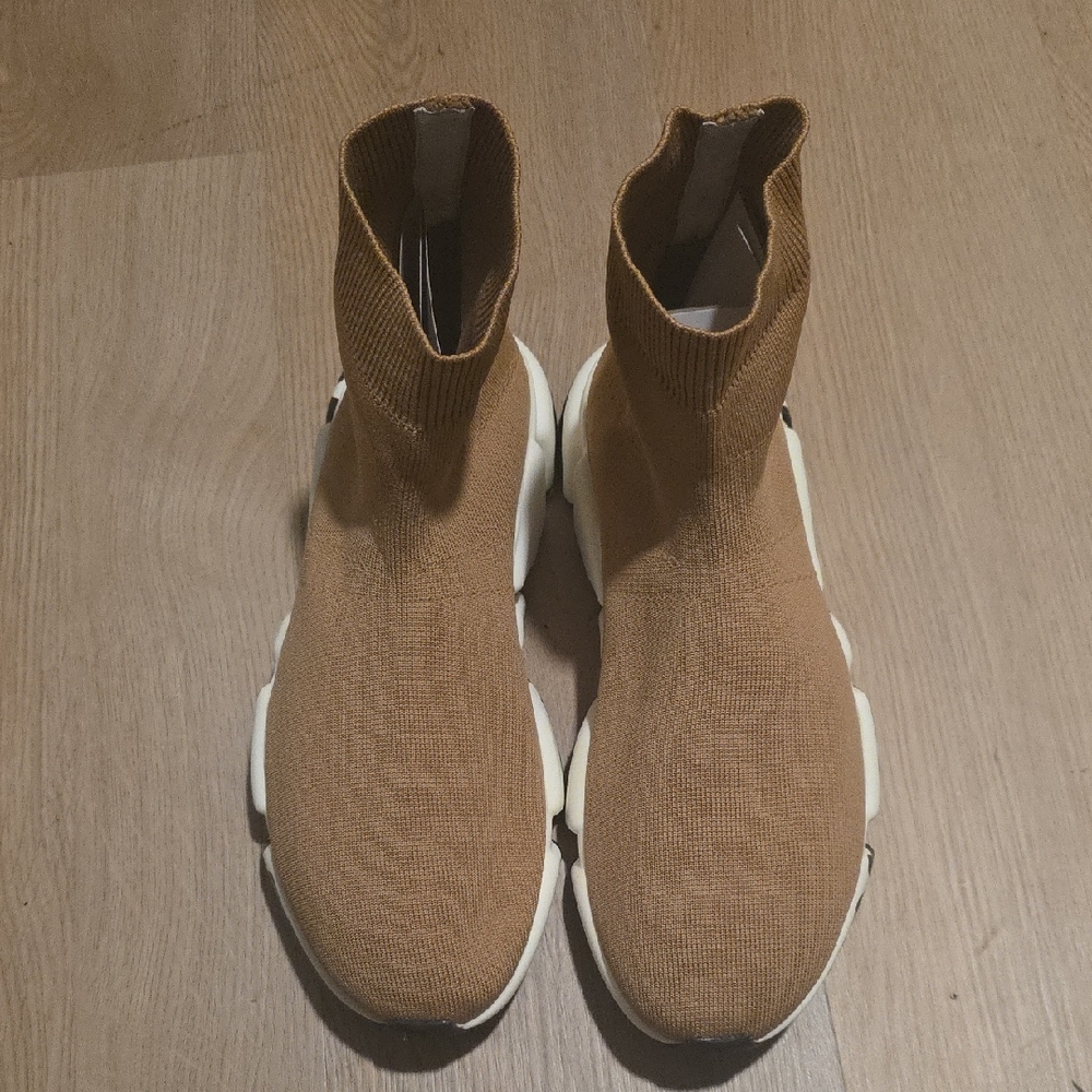 Tan Balenciaga Sneakers With Graffiti Writing